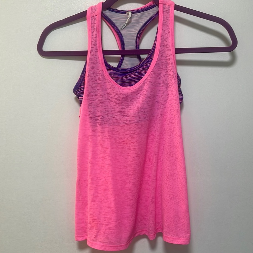 Girls Ideology tank top with attached sports bra size S